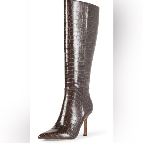 The Drop Shoes - The Drop Women's Gemini Tall Heeled Chocolate Croc